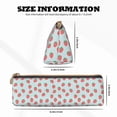 thumbnail image 4 of Naloa Hand Drawn Strawberry Print Leather Pencil Case - Portable Big Capacity Pencil Pouch Organizer Bag Stationery Bag for Work & Office Pencil Pen Case, 4 of 5