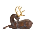 thumbnail image 2 of Melrose Set of 2 Laying Deer with Gold Antlers Christmas Tabletop Figurines 4.5", 2 of 3