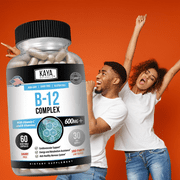Kaya Naturals B-12 Complex Supplement for Energy & Metabolism Support, Non-GMO, 60 Capsules