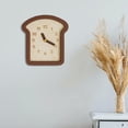 thumbnail image 1 of Reloj de pared Soledad forma de tostada madera decoración silencioso 9 x 9,8 pulgadas, 1 of 10