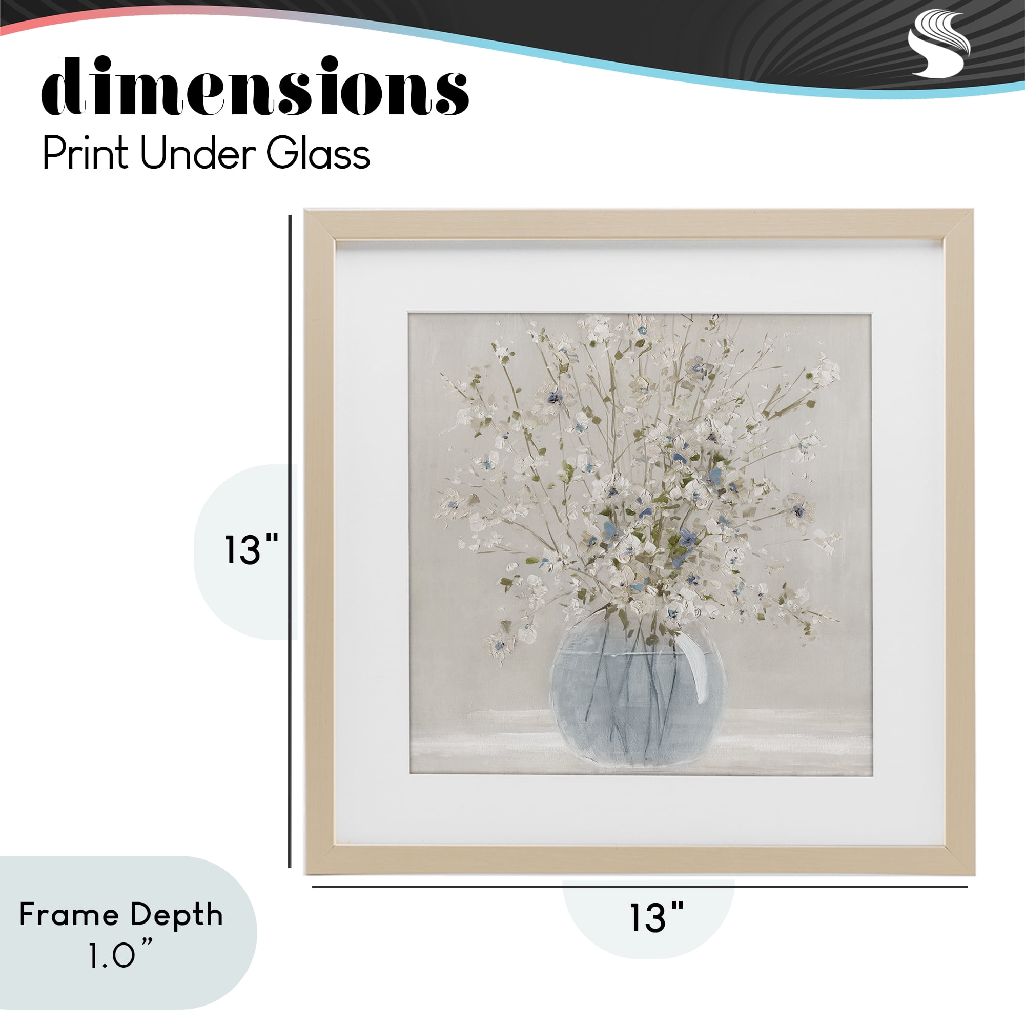 Stupell Industries Subtle Glass Vase Bouquet Birch Framed Print Under Glass, design by Carol Robinson