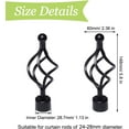 thumbnail image 2 of NETSENG Curtain Finials Only with Screws, 2Pcs Black Twist Bird Cage Curtain Rod Finials Iron Decorative Rod Finials Ends Window Drapery Rod End, Fits24-28mm Curtain Rods (Spiral Shaped), 2 of 5