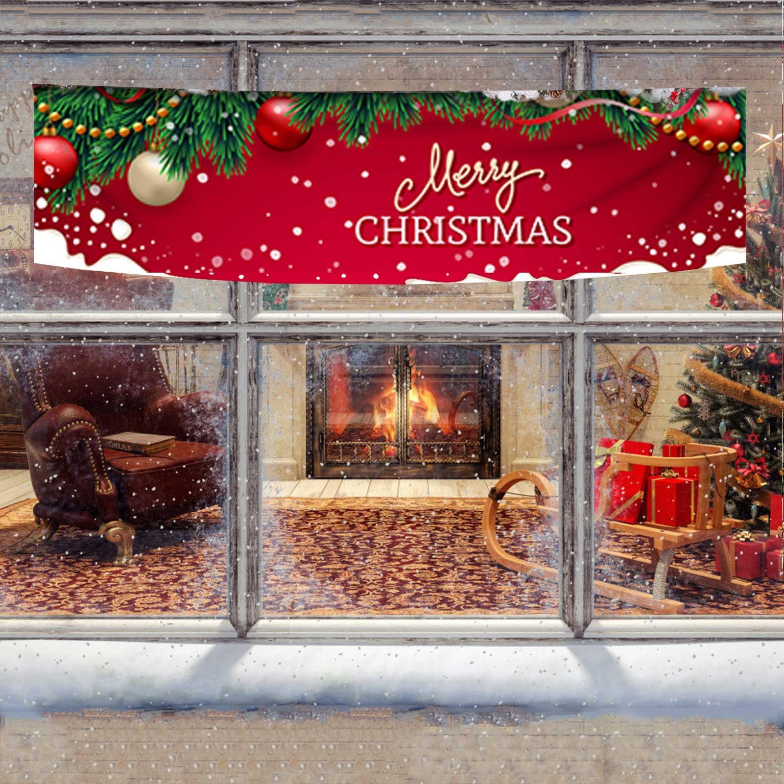 Merry Christmas Banner Outdoor Indoor Hanging Christmas Sign - Walmart.com