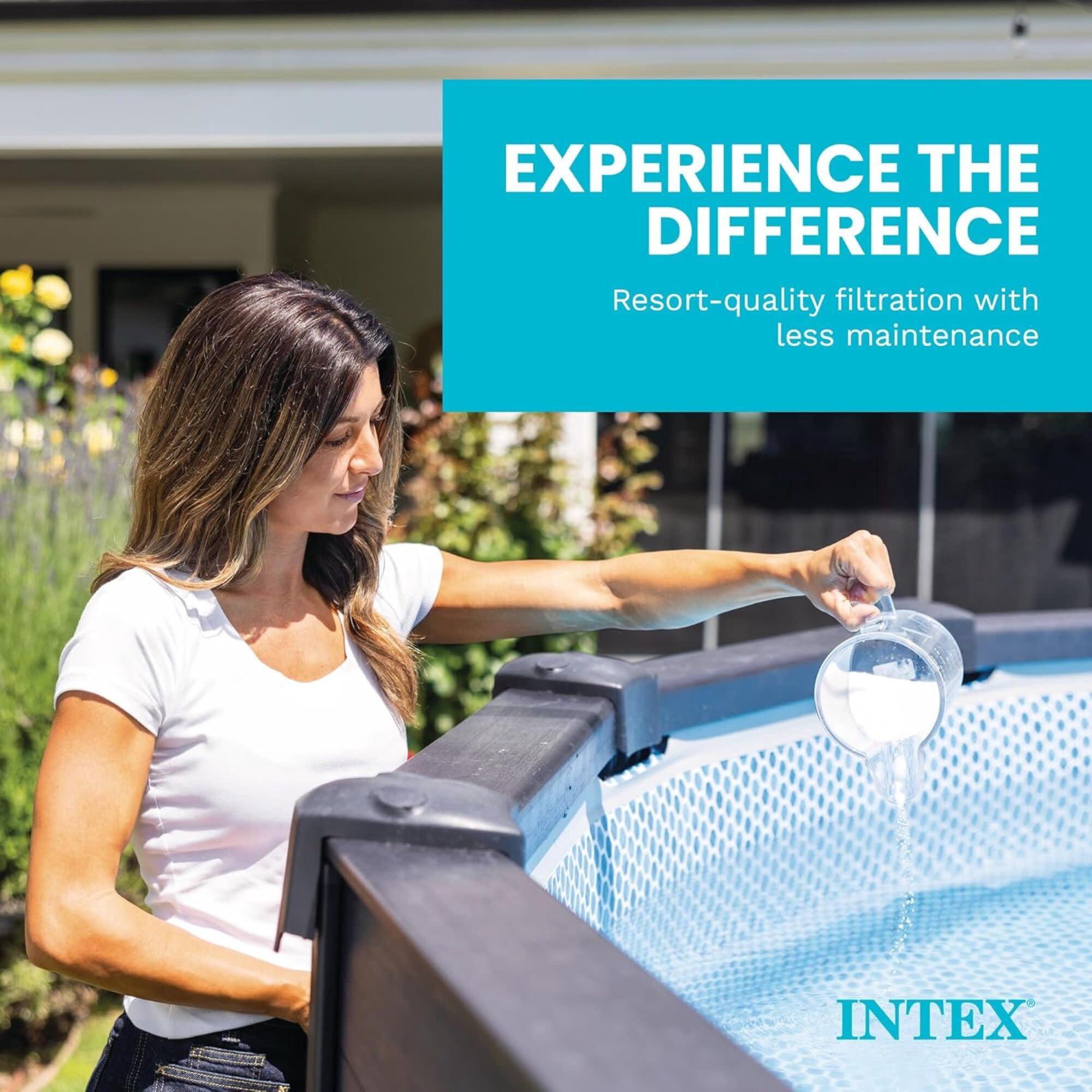 Intex: Krystal Clear: Saltwater Chlorine System - QS400 - Sanitize Up To 4500 Gal Above Ground Pools, Filter Pump Connect, Self-Clean, GFCI, 26663EG