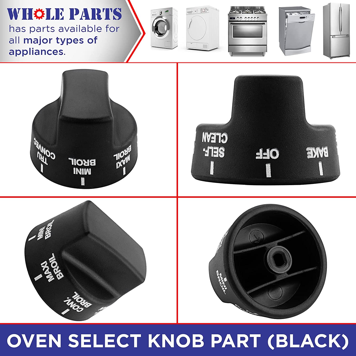 Whole Parts Oven Select Knob Part # PB010230 - Replacement & Compatible With Some Viking Ovens