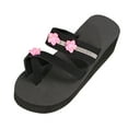 thumbnail image 5 of Dakaela Women's Wedge Flip Flops Flower Summer Beach Thong Sandals Yoga Mat Walking Platform Shoes, 5 of 6
