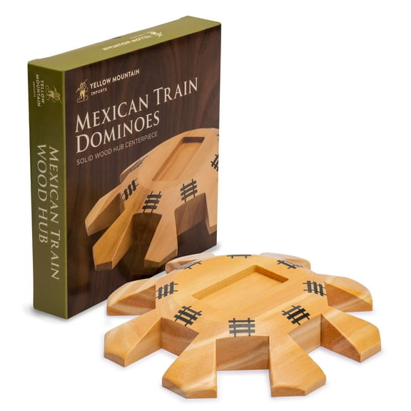Wooden Hub Centerpiece for Mexican Train Dominoes Game (up to 8 Players) - 5.8"