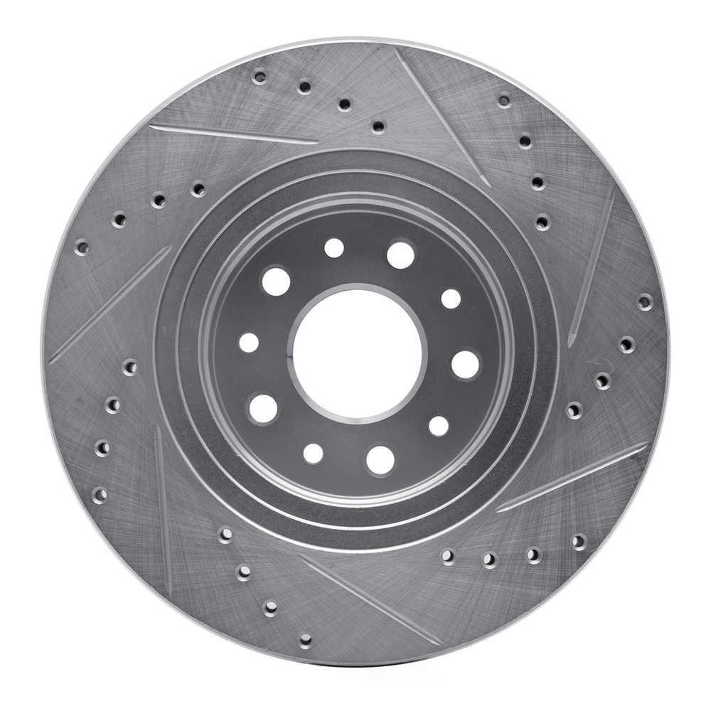 Dynamic Friction Company 631-54052L DFC Brake Rotor - Drilled And Slotted - Silver