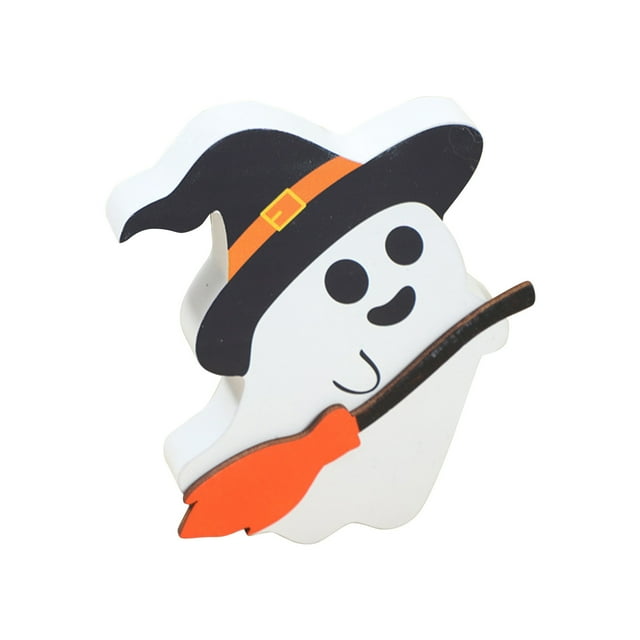 Lindas Decoraciones De Halloween Fantasma para Interiores, Decoraciones Espeluznantes, Letrero De Mesa con Decoración De Bandeja De Madera con Niveles, Letreros De Brujas, para Exhibición