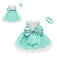 thumbnail image 2 of Uuszgmr Baby Girls Lace Bowknot Princess Wedding Formal Tutu Dress+Headband Set Clothes, 2 of 5