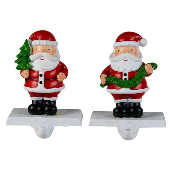 Northlight Santa Claus Christmas Stocking Holders - 4.75" - Set of 2