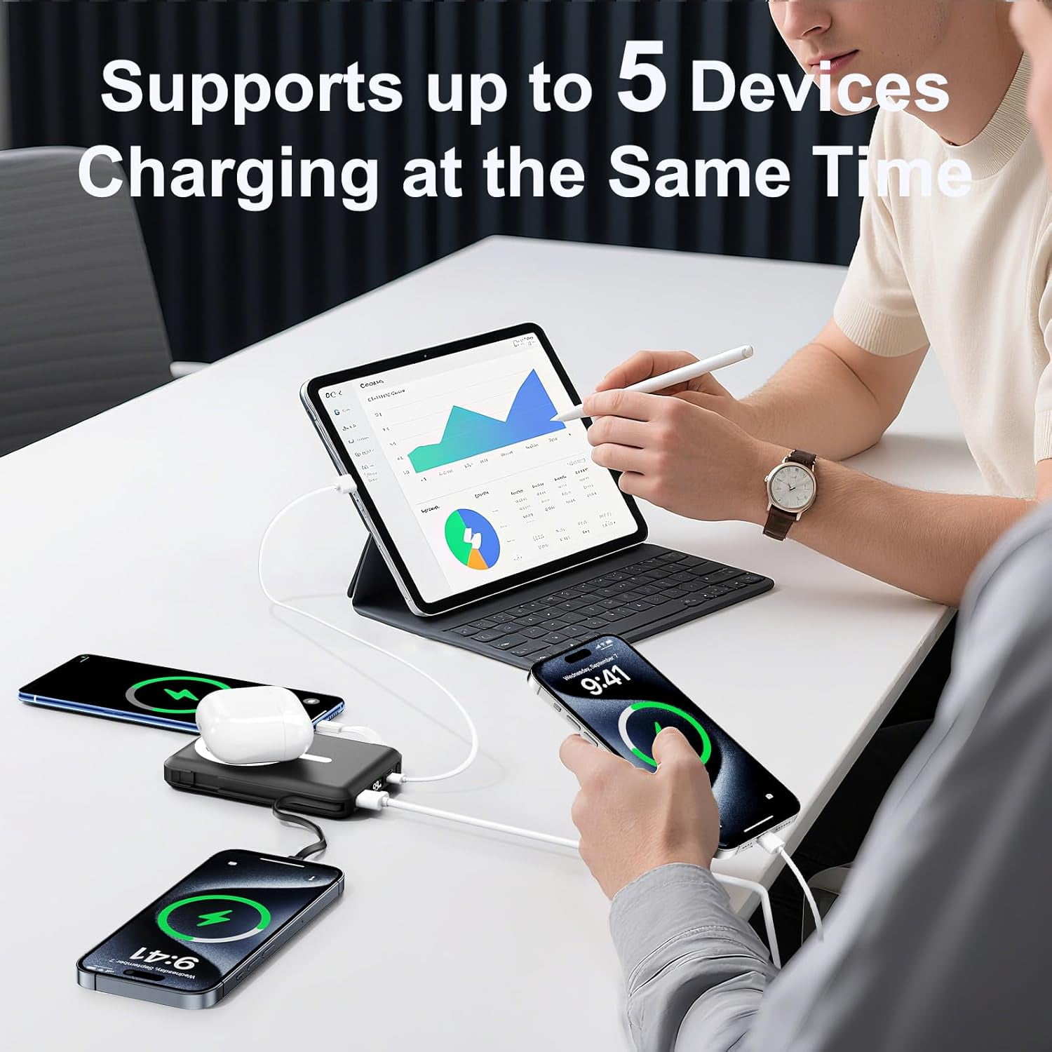 for Magsafe Portable Charger - 10000mAh Battery Pack with USB-C Cable and PD 20W USB C Fast Charging LED Display, Magnetic Wireless Power Bank iPhone 17/16/15/14/13/12/Pro/Pro Max