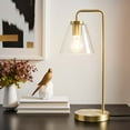 thumbnail image 2 of Table Desk Lamp, Gold, Glass, Modern Contemporary Mid-Century Farmhouse, Mid Century Living Kitchen Cafe Bistro Restaurant Hospitality, 2 of 9