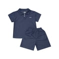 thumbnail image 3 of inlzdz Kids Girls Boys Active Shorts Set Golf Tennis 2 Piece Dry Fit Sport T-shirt with Shorts Set Navy Blue 160, 3 of 7