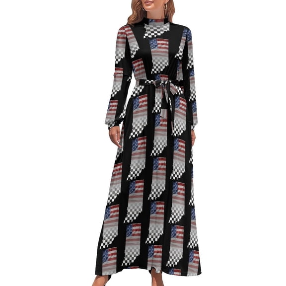 Indy 500 Graphic Long Dress dress women summer long sleeve dresses