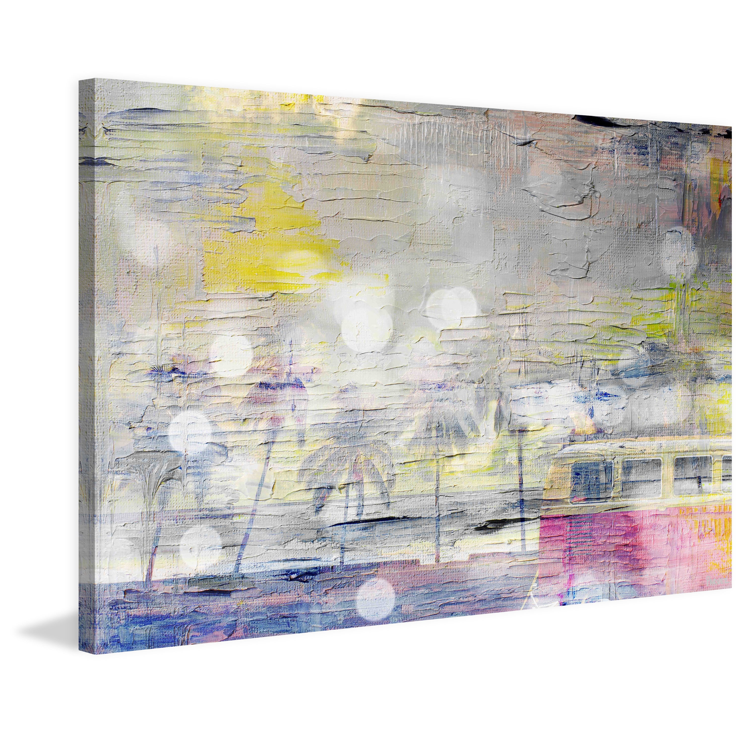 "Sunny Palm Day" Painting Print on Wrapped Canvas
