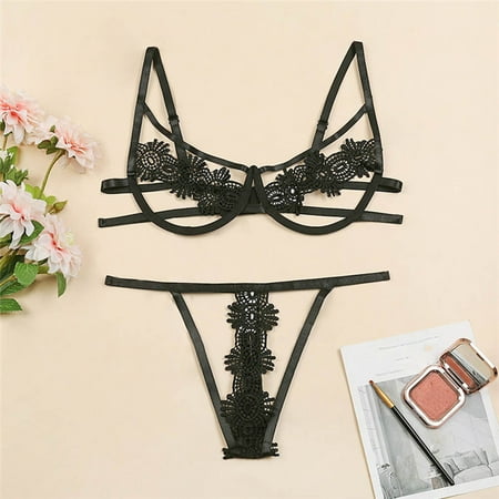 

Kayannuo Bras For Women Christmas Clearance Women Fashion Red Lace Sexy Lingerie Hollow Out Underwear Three Point Set