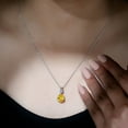 thumbnail image 5 of Rosec Jewels Lab Created Yellow Sapphire Drop Pendant Necklace with Moissanite (8X10 mm), 18K White Gold, 5 of 8