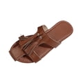 thumbnail image 2 of Bkhluea Women Fringe T-Strap Slide Sandals Slip On Comfortable Footwear For Beach Travel Daily Casual Outdoor Activities, 2 of 7