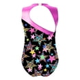 thumbnail image 2 of Sholeno Girls Metallic Dance Gymnastics Leotard Bodysuit Sleeveless Workout Sport Unitard Activewear Starry Black 4, 2 of 5