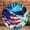 American Flag, variant on 12 Inch Wall Clock, Witches Dancing Wooden Round Wall Clocks with Silent Non-Ticking Quartz Movement, Battery Operated, Art Decor Hanging Clock for Kitchen, Bathroom, Bedroom, Living Room