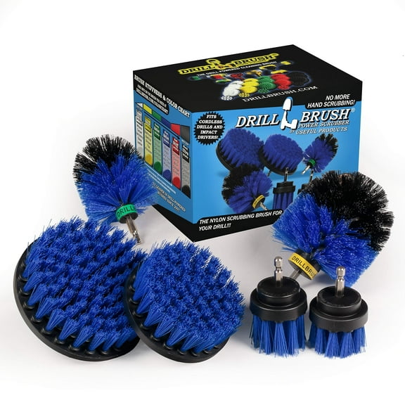 Power Pool Brush for Drill - 6 Piece Pool Tile Cleaning Kit - Boat Cleaning Supplies - Slide Cleaner - Deck Brush - Pond Supplies – Marine Brushes for Boat Hull - Power Drill Parts & Accessories