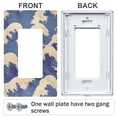 thumbnail image 3 of Yayeee Rocker Switch Wall Plate 2-Gang 4.7"x4.6" Home Decorative Outlet Cover, Blue Wave Pattern, 3 of 6