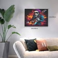 thumbnail image 2 of Gukieu Rock Skull Singer Print Horizontal Canvas Decorative Painting 12x16 Inch Shrinkage Resistant Frame Hanging Home Wall Art Decor, 2 of 6