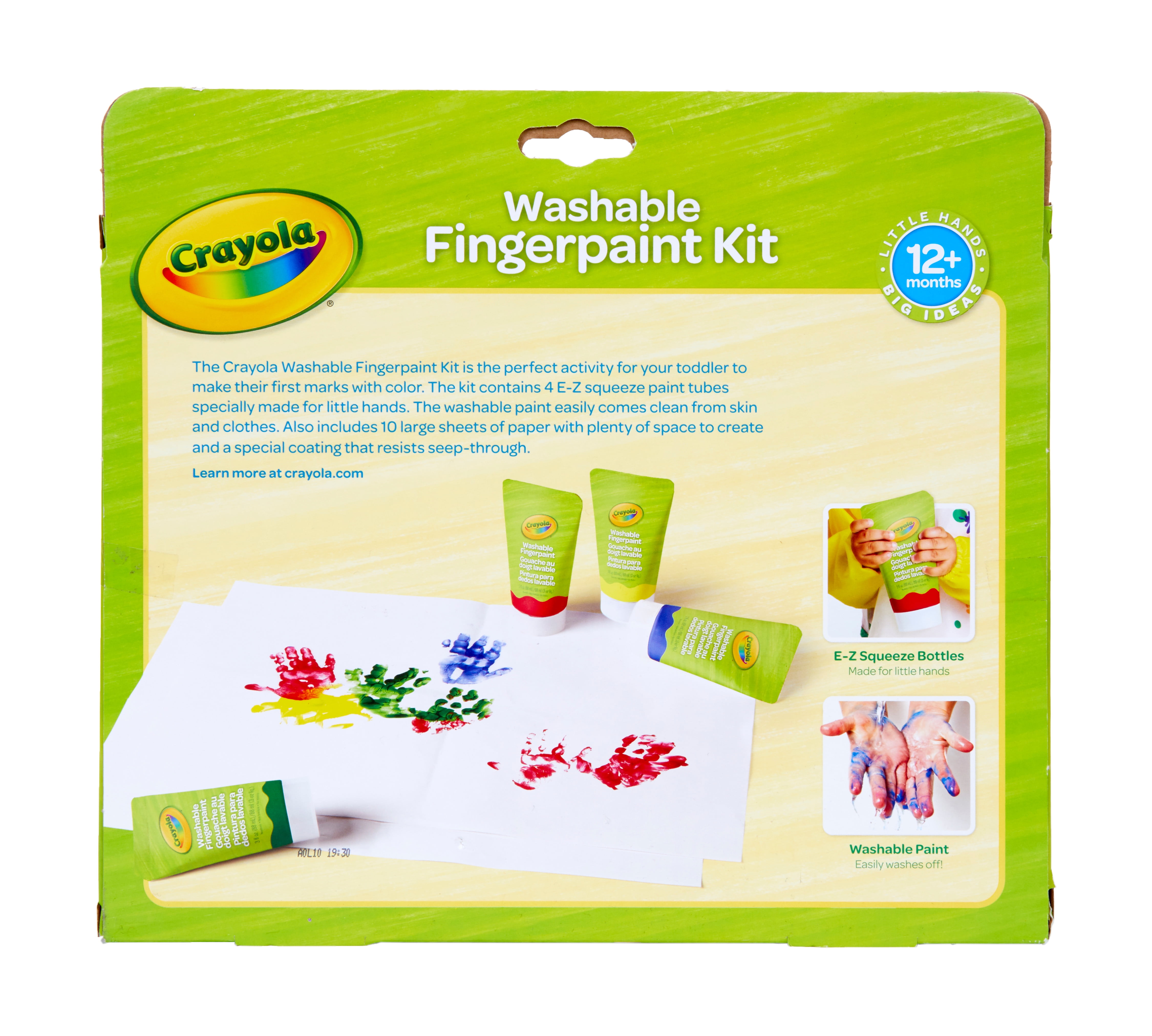  Crayola My First Finger Paint For Toddlers, Painting Paper,  Kids Indoor Activities At Home, Gift : Toys & Games