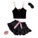thumbnail image 1 of Conjunto de pijama de seda helada para mujer: pantalones cortos con tirantes y lazo liso, ropa fina para estar por casa, tallas S-XL, 1 of 3