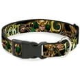 thumbnail image 1 of Buckle-Down Cat Collar Breakaway Loki Poses Black Gold Green 8 to 12 Inches 0.5 Inch Wide, Model: BAC-WAV037-NM, 1 of 7