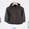 thumbnail image 3 of Blusa con capucha de manga larga para niños, suéter de color liso con gorro, suéter de punto, top informal con capucha para niños y niñas, top de poliéster para niñas, 3 of 6