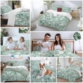 thumbnail image 5 of 3 Piece White Teal Spring Floral Duvet Cover Set Twin Size,Microfiber Comforter/Quilt Cover with Corner Ties and 2 Pillowcases,Watercolor Flowers Summer Botanical Soft Bedding with Zipper Closure, 5 of 8