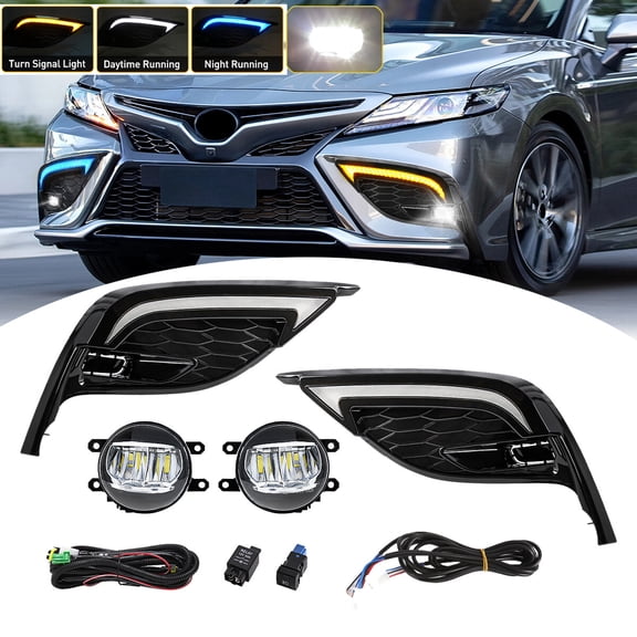 For 2021-2024 Toyota Camry SE XSE LED Daytime Running Light DRL Fog Lamp Kits