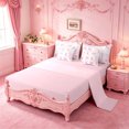 thumbnail image 3 of meiyoeat Cute Coquette Bow 7 Pieces Full Size Bedding Sets For Kids,Pink Bowknot Initial Letter K Full Size Bed in a Bag,Pink Reversible, 3 of 7