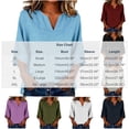 thumbnail image 3 of Neewe Women's Casual Cotton Linen 3/4 Length Sleeve Tops Plain V Neck Shirt Dressy Basic Tshirts 2026 Fashion Clothing S-2XL, 3 of 8