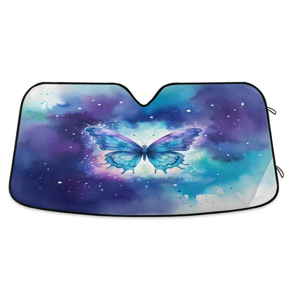 ALAZA Butterfly Windshield Sun Shade Car Foldable Sun Visor Block UV Rays Protector 55"x27.6"