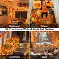 thumbnail image 2 of 2pack Fall Garland with Lights Battery Operated, 10 LED Lighted Orange Fall Leaf Garland, Fairy String Lights for Thanksgiving Decor, Table, Mantle, Office, Porch, Halloween, Home Decoration,Orange, 2 of 9