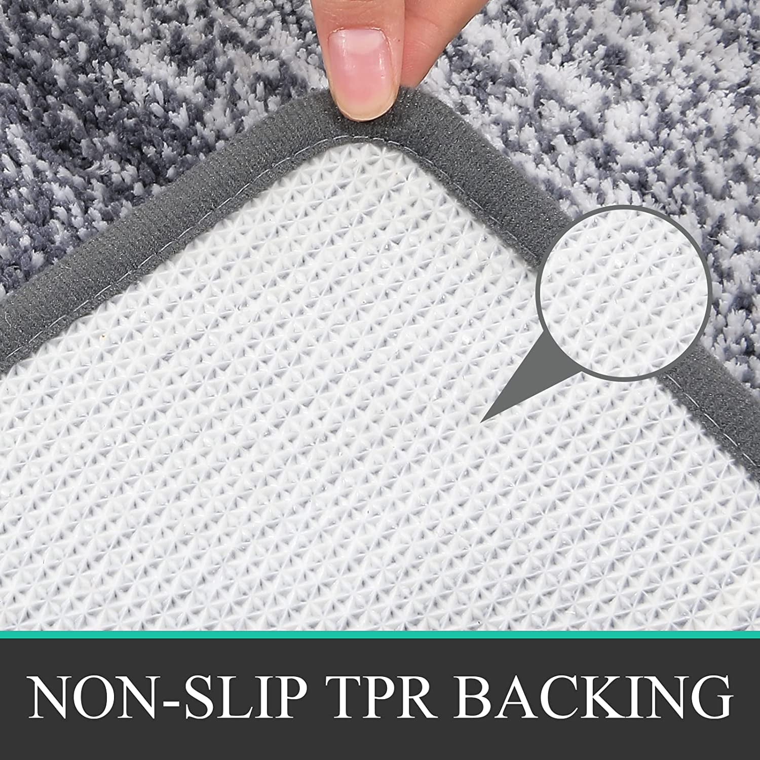 Bathroom Rugs, Yamaziot Bath Mat Set of 3, Absorbent Microfiber Bath Doormat, Non-Slip Shaggy Ultra Soft Bathroom Runner with U Shaped Contour Toilet Mat for Tub Front, Shower Inside Floor