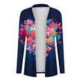 thumbnail image 3 of Xdegoge Valentines Cardigan for Women Long Sleeve Open Front Cardigans Fashion Playful Love Heart Prints Top Casual Loose Plus Size Versatile Outfits, 3 of 4