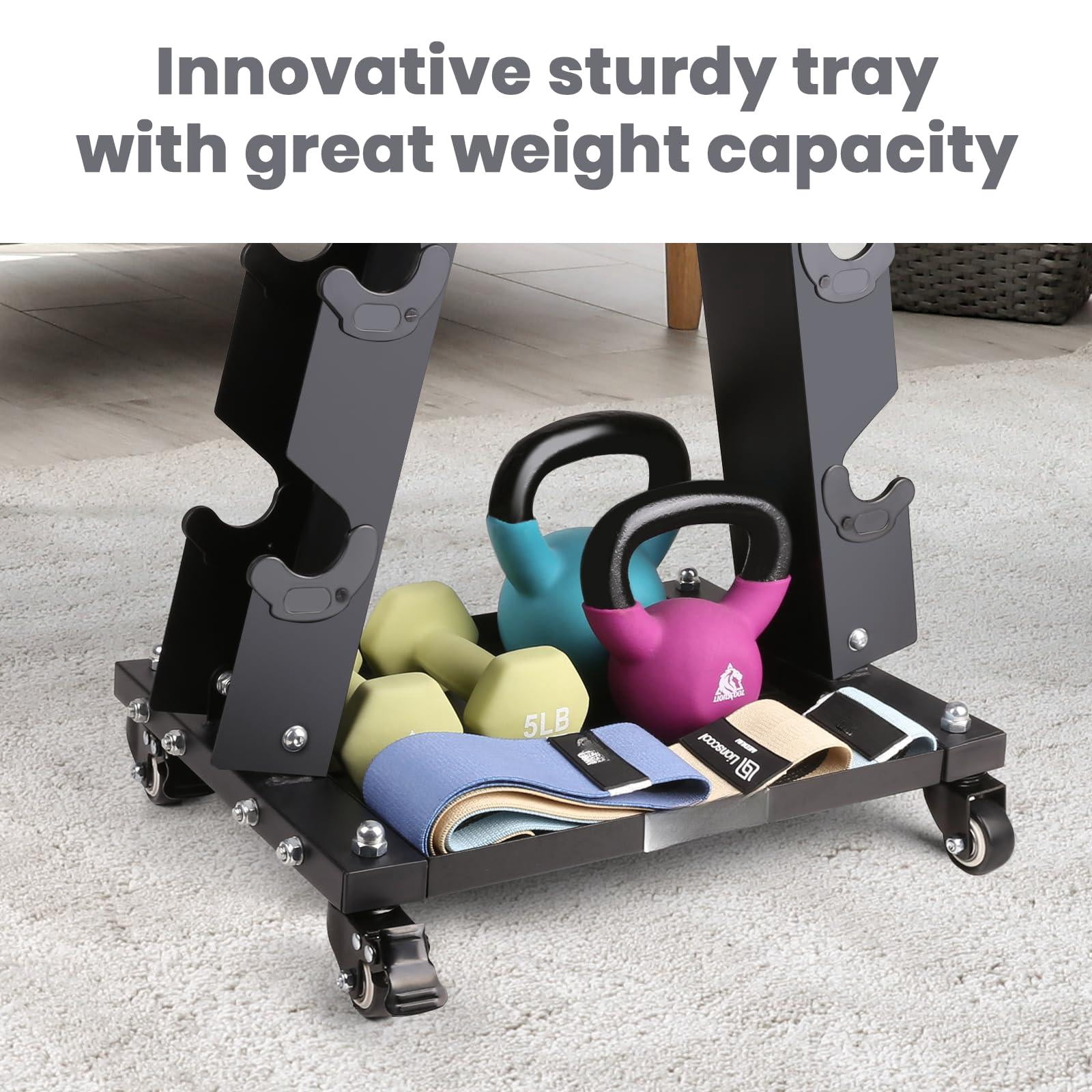 Solid Steel Dumbbell Rack Stand Only  A-frame Portable Weight Storage Organizer With Optional Tray And Wheels For Home Gym Fitness (200lbs/300lbs/700lbs Capacity Available)