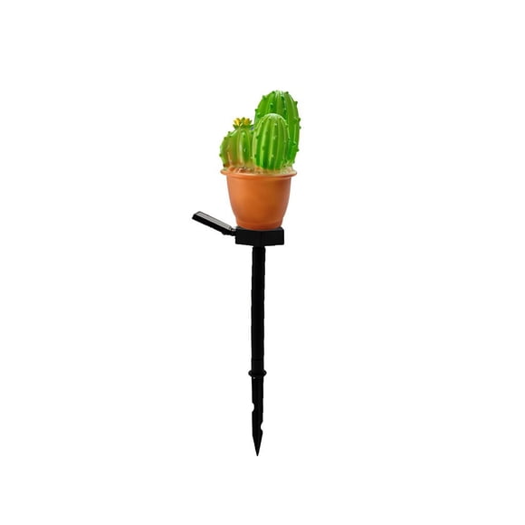 Yuarrent Lámpara de paisaje de planta Lámpara de decoración de plástico con forma de cactus simulada Luz cálida Lámpara de paisaje de carga solar Iluminación y accesorios Yuarrent HA019695-00