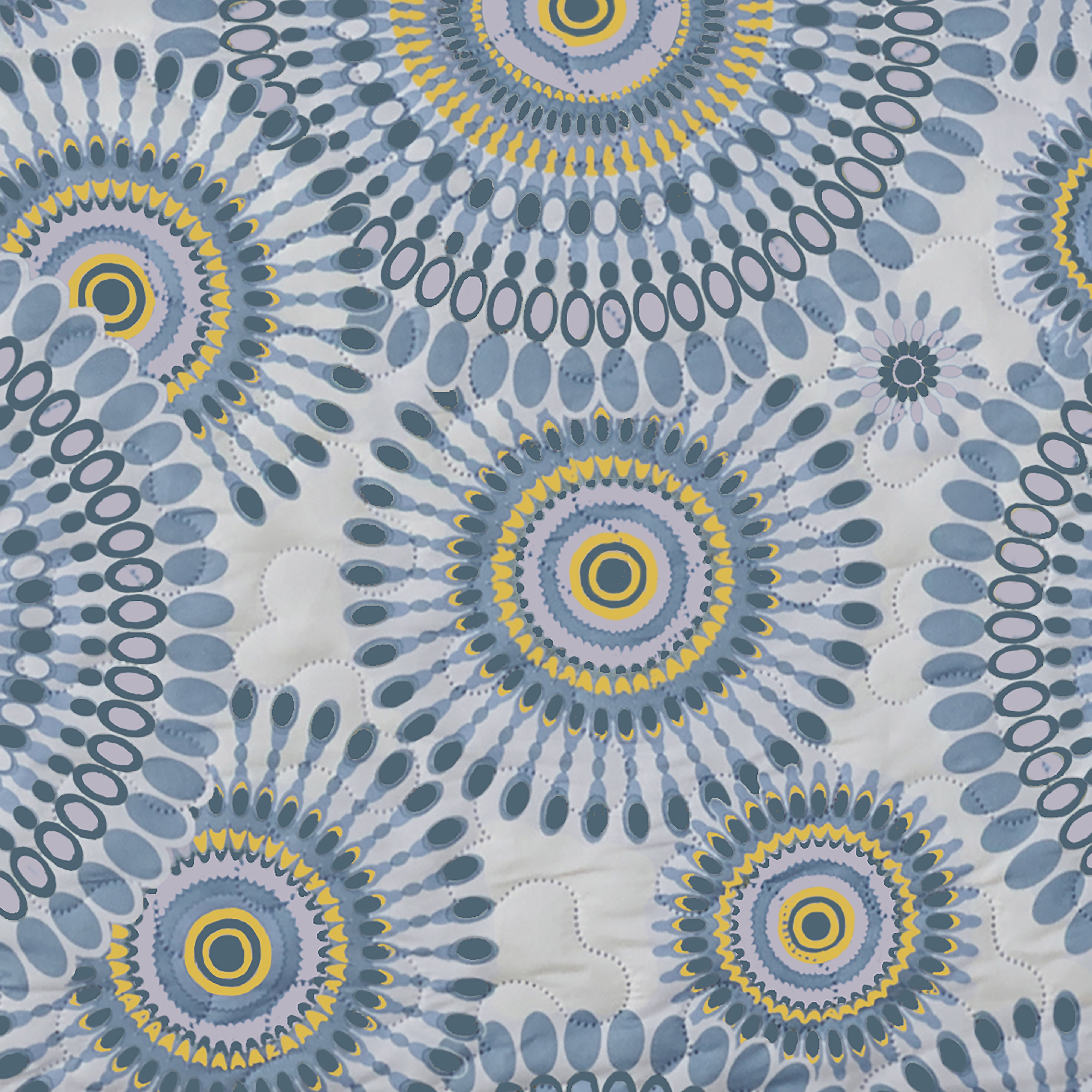 Harper Lane Crushed Microfiber Starburst 3-Piece Quilt Set, King Size Reversible Blue
