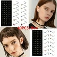 thumbnail image 2 of GKNET Surgical Steel Pin Set Bar Piercing Nose Ring Nose Stud Straight/Bend L Shape US-Ring-black-40Pcs/set, 2 of 9