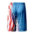 thumbnail image 5 of Wyzesi Cargo Shorts for Men 11 Inch Inseam Male Spring and Summer Independence Day Color Beach Pants Drawstring Elastic Waist Breathable Soft Short Daily Streetwear Tie Pocket Casual Shorts, 5 of 5