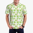 thumbnail image 3 of Balery Kawaii Avocado Printed Men’s Short Sleeve Polo Shirt, Midweight Men's Shirt,Golf Polo shirts -Small, 3 of 9