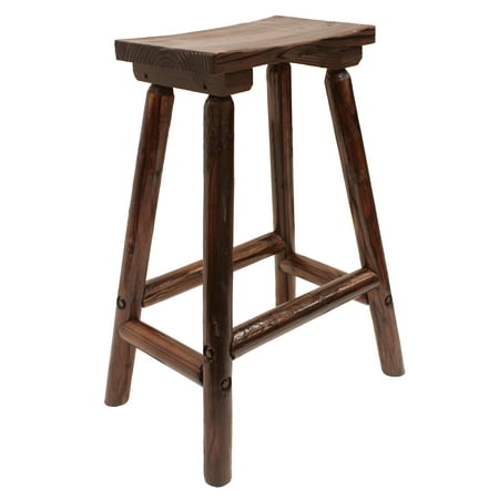 Leigh Country Char-Log Outdoor Wood Saddle Stool - Brown
