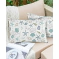 thumbnail image 6 of Nautical Starfish Seashells Coral Conch King Size Pillow Cover, Pillowcase Protectors with Zipper, Breathable Decorative Throw Pillow Case Cover, Pillow Shams for Couch Sofa 20x36Inch, 6 of 7