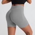 thumbnail image 5 of KPOPLK Women's Biker Shorts 2.5" No Front Seam High Waist Hidden Scrunch Workout Gym Yoga Running Shorts,Light Gray,Size L, 5 of 5
