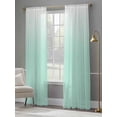 thumbnail image 5 of Ombre Green White Semi Sheer Curtains 84 Inch Length 2 Panels Set, Modern Painting Sheer Kitchen Curtain Privacy Voile Window Curtain for Living Room Bedroom Rod Pocket Drapes, 5 of 7